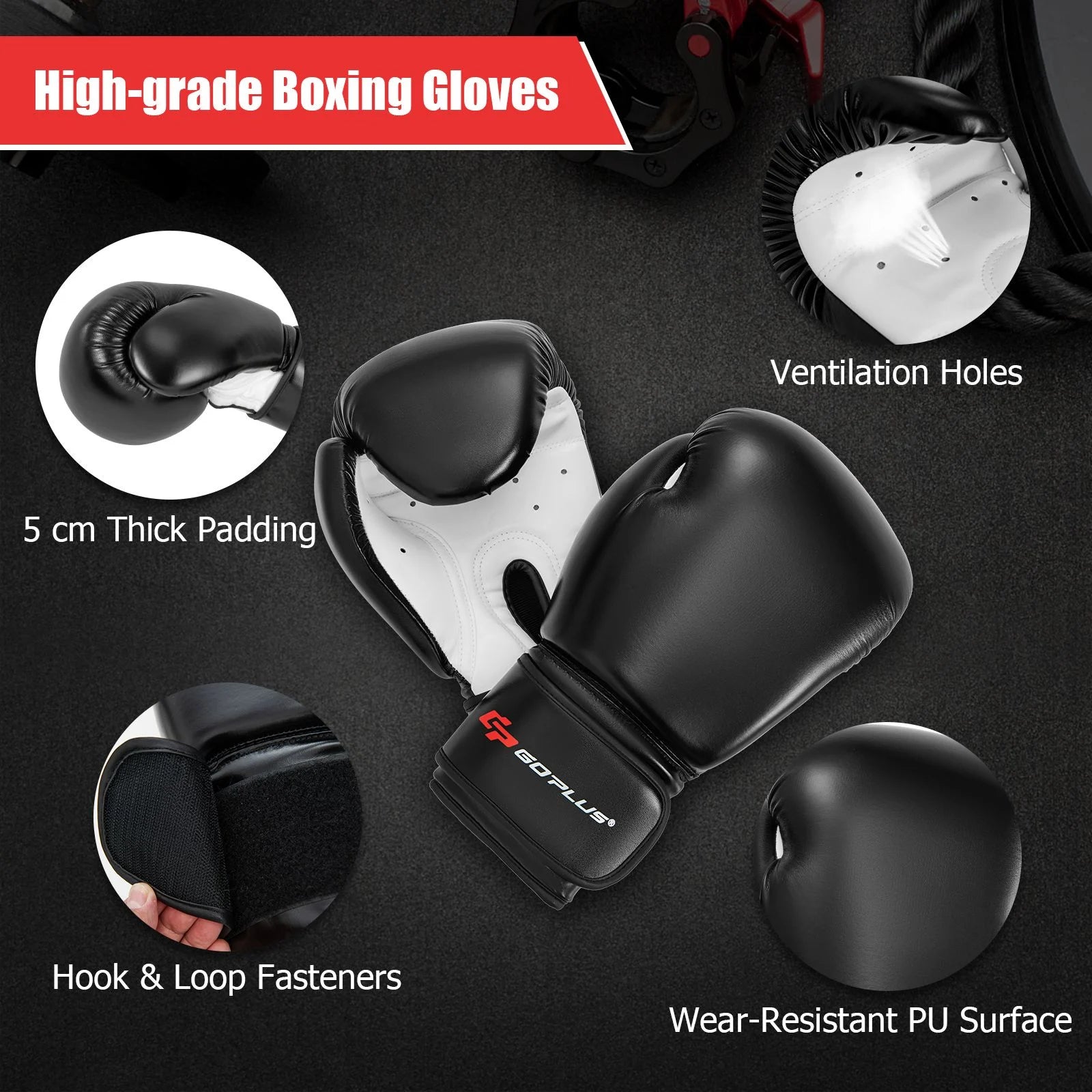 4-In-1 Hanging Boxing Bag Set with 12OZ Boxing Gloves