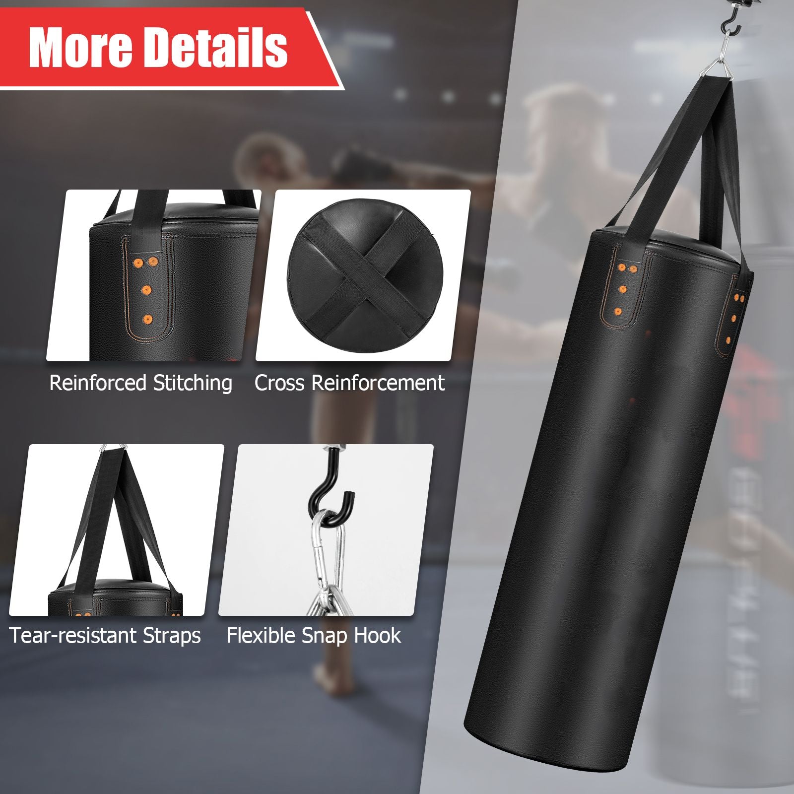 4-In-1 Hanging Boxing Bag Set with 12OZ Boxing Gloves